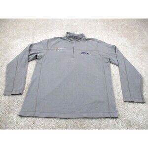 Patagonia Sweater Mens Large Gray Micro D Fleece 1/4 Zip Pullover Casual *